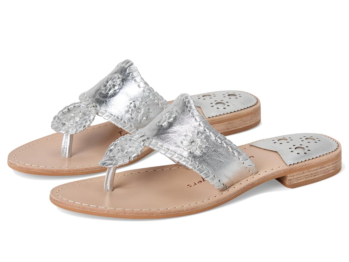 【美品】JackRogers ジャックロジャース サンダル シルバー Jack Rogers Signature Jacks Flat Sandal | Patent Leather